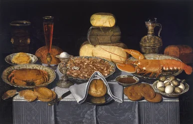 Nature morte avec crabe, crevettes et homard, vers 1635-40